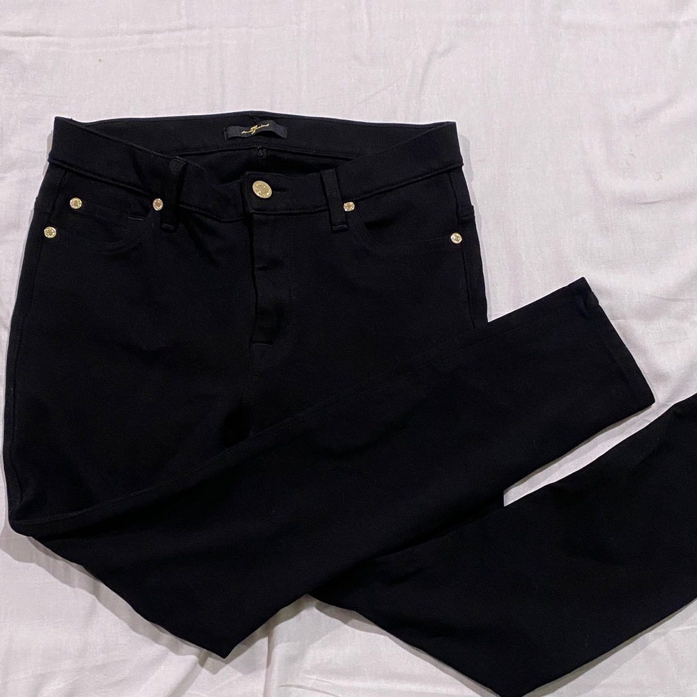7 For All Mankind Women's Black Skinny Jeans